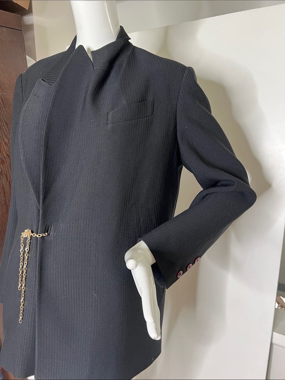Jean Paul Gaultier Femme Sz 42 Vintage 1990’s Wool Boxy Semi Structured Blazer